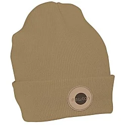 Fleece Lined Beanie with Cuff - Laser Engraved Patch