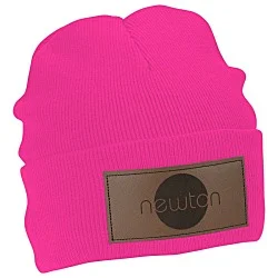 Big Cuff Knit Cap - Laser Engraved Patch - 24 hr