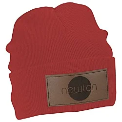 Big Cuff Knit Cap - Laser Engraved Patch - 24 hr