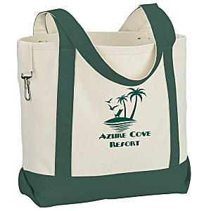 Two-Tone Accent Gusseted Tote Bag