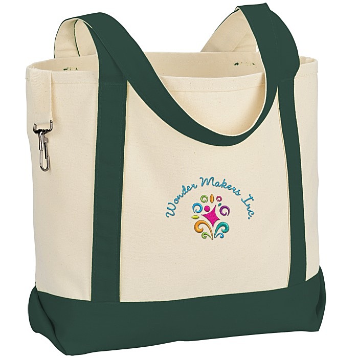 Two-Tone Accent Gusseted Tote Bag - Embroidered 6251-E : 4imprint.com