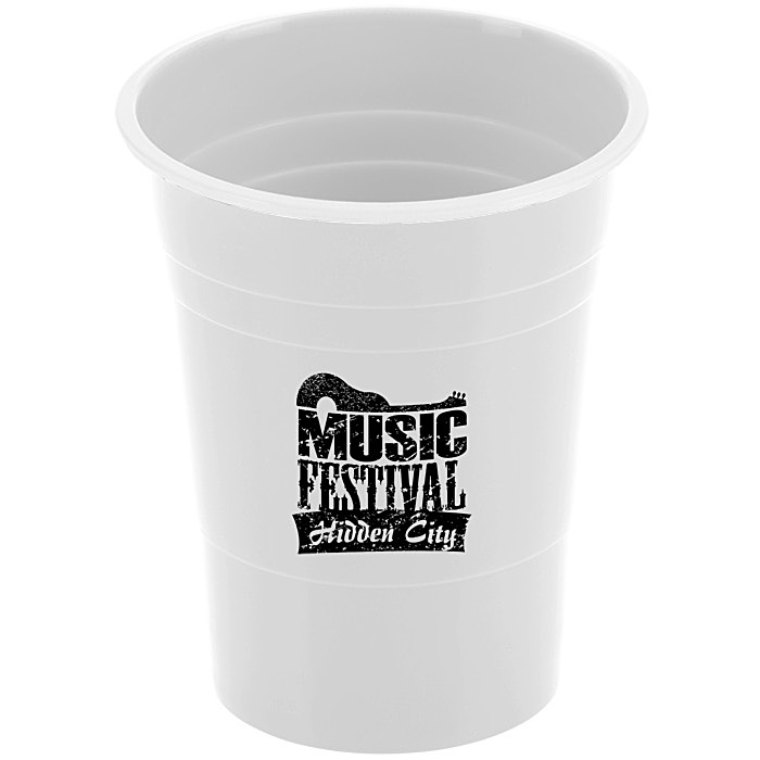 Juvale 16-Pack Reusable Plastic Cup Party Tumblers Stadium Cups, White, 16  oz