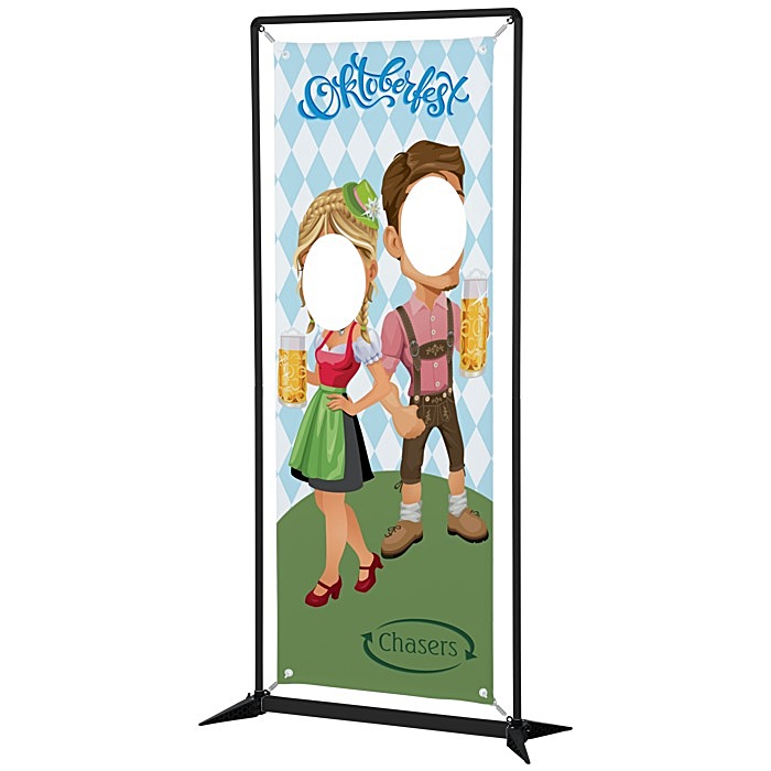 8.5' FrameWorx Double Face Cutout Banner Display  Trade Show Face Cutout  Banner – Portable Booths