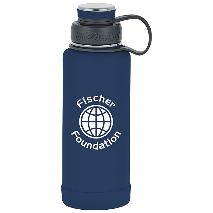 EcoVessel - THE BOULDER - Insulated Water Bottle w/ Double Lid & Strainer -  32 oz