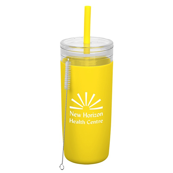 Imprinted Silipint Silicone Straw Tumblers (22 Oz., Colors