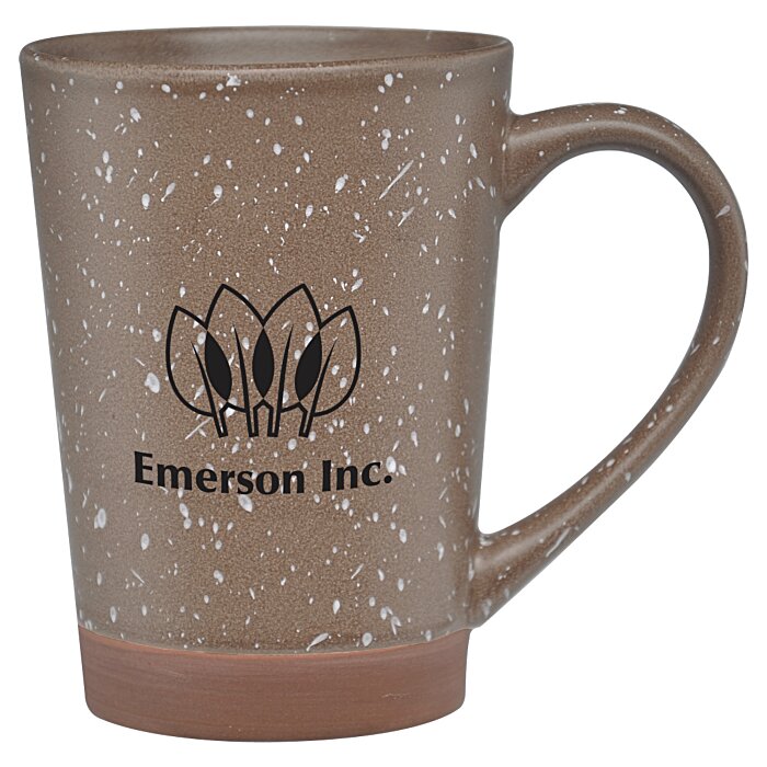 Ello Ceramic Travel Mug Wooden Handle Coffee-Tea -Water Mug Tea White Brown  Lid