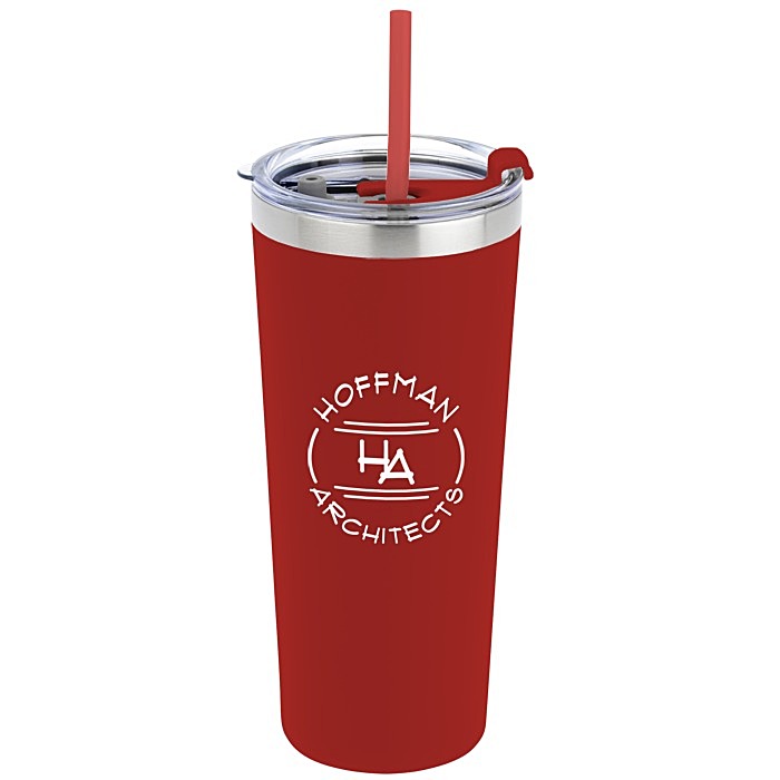 Custom Printed 20 oz. Double Wall Acrylic Tumblers with Matching Straws - Qty: 12