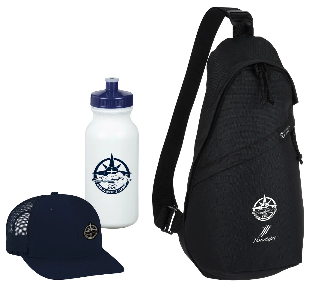 Richardson® Trucker Snapback Cap  //  Sport Bottle with Push Pull Lid  //  Renew Sling Bag
