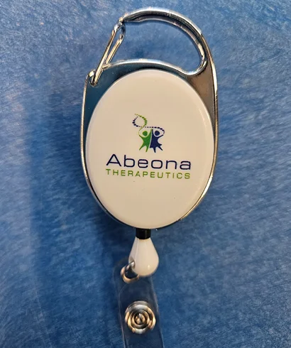 logoed power clip and stress reliever