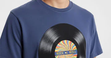 custom printed tshirt with record design