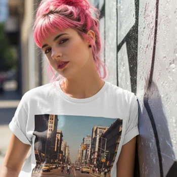 person wearing a custom printed photo t-shirt