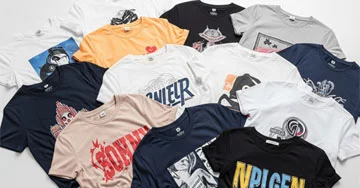 group of custom printed t-shirts