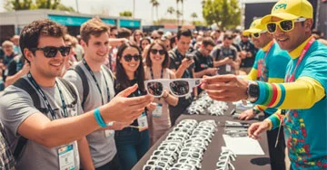 sunglasses giveaway at an event