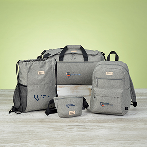 Bags that include a tote bag, drawstring bag, slingpack and backpack