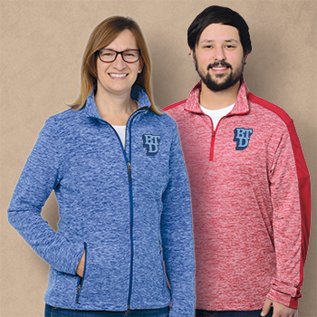 Embroidered soft shell jackets