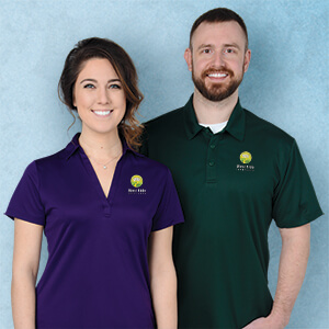 Employees wearing polos