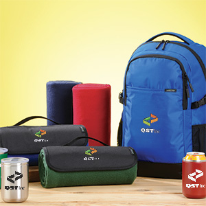Crossland products that include a can holder, blanket, backpack and drink tumbler