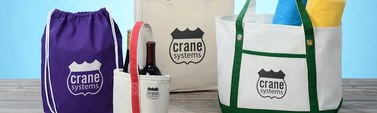 Three bags with custom logos