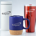 Shop all promotional drinkware products that include a cork bottom mug, travel tumbler and vacuum tumbler