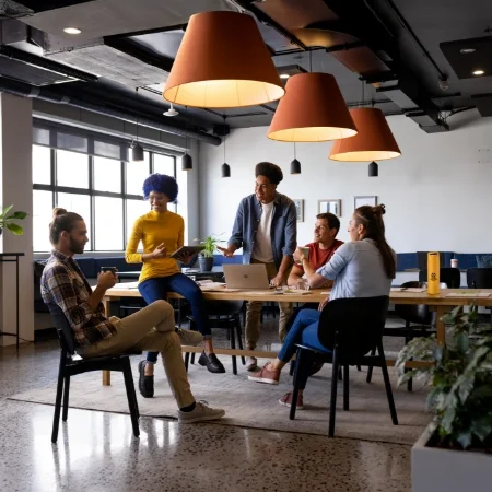 Mature adult wearing a winter hat and holding a mug.