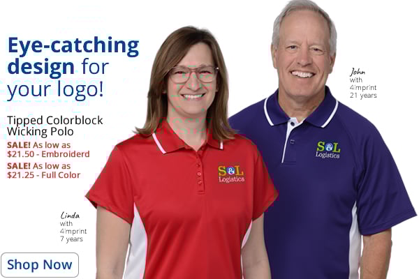 Tipped Colorblock Wicking Polo