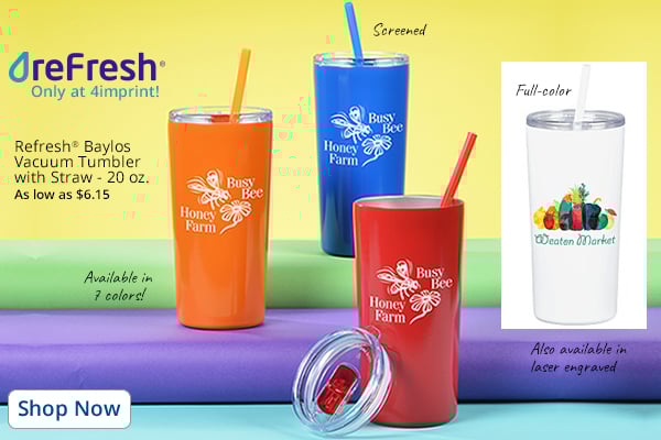 Refresh Baylos Vacuum Tumbler with Straw - 20 oz.