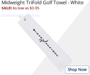 Midweight TriFold Golf Towel - White