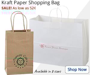 Kraft Paper White Shopping Bag 