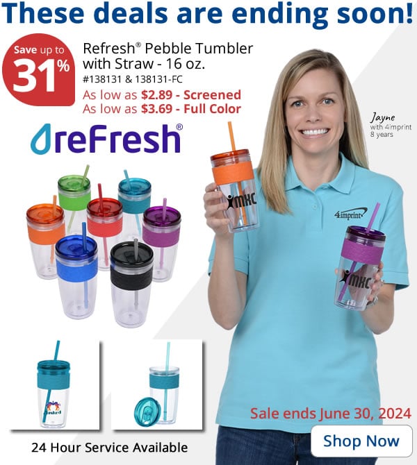 Refresh Pebble Tumbler with Straw