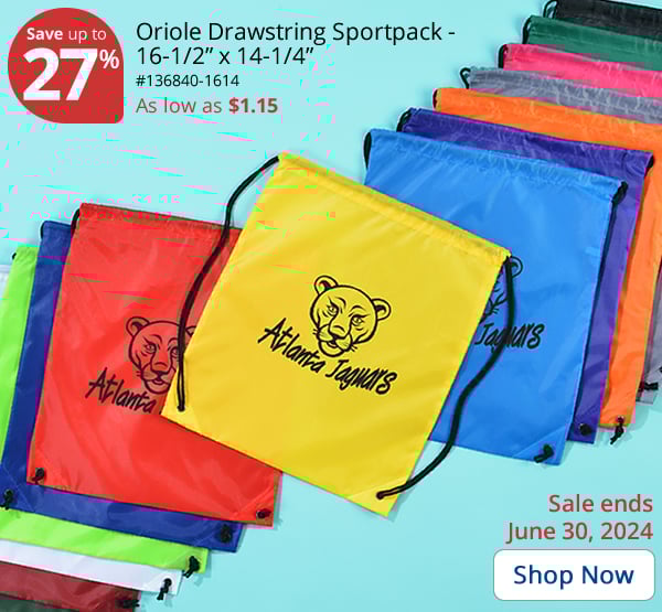 Oriole Drawstring Sportpack - 16-1/2 x 14-1/4