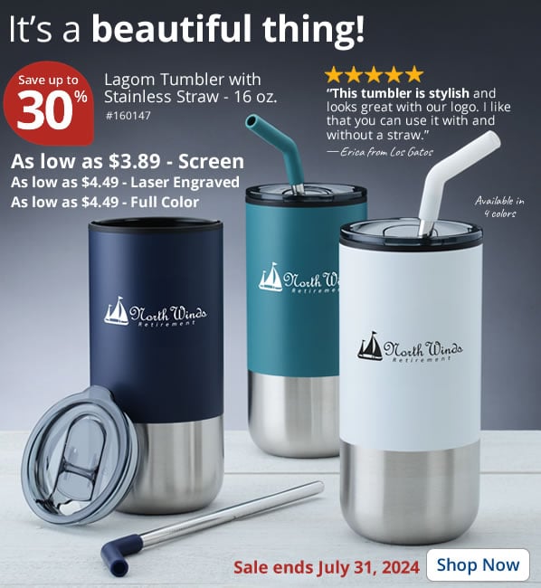 Lagom Tumbler with Stainless Straw - 16 oz.