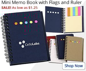 Mini Memo Book with Flags and Ruler