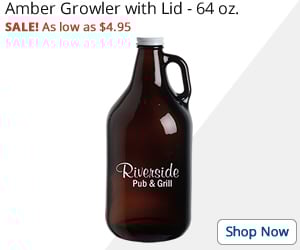 Amber Growler with Lid - 64 oz.