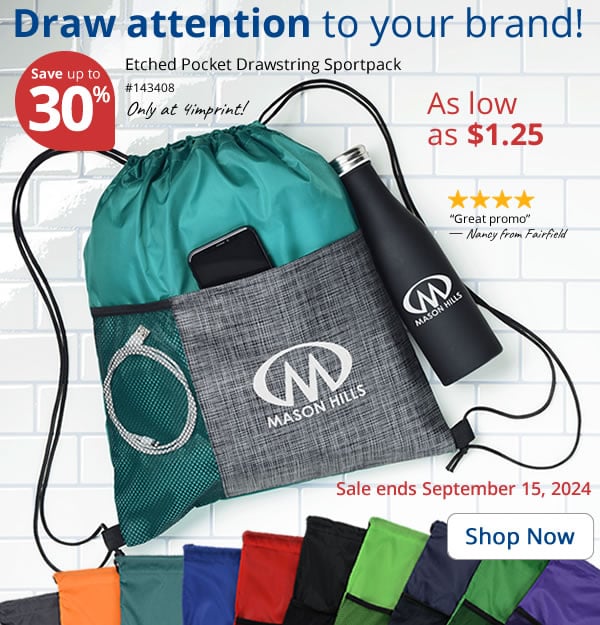 Etched Pocket Drawstring Sportpack