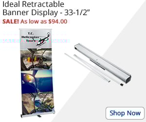 Ideal Retractable Banner Display - 33-1/2