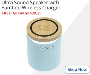 Ultra Sound Speaker with Bamboo Wireless Charger