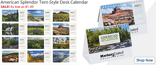 American Splendor Tent-Style Desk Calendar