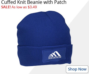 Cuffed Knit Beanie with Patch