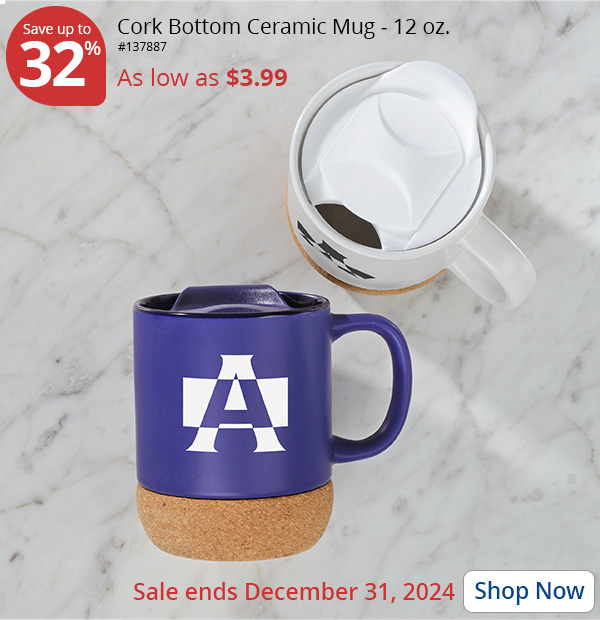 Cork Bottom Ceramic Mug - 12 oz.