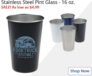 Stainless Steel Pint Glass - 16 oz.