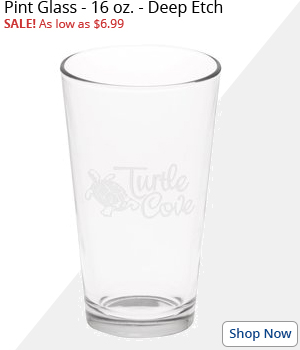 Pint Glass - 16 oz. - Deep Etch