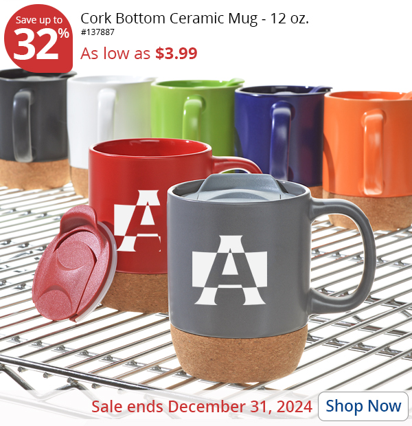 Cork Bottom Ceramic Mug - 12 oz.