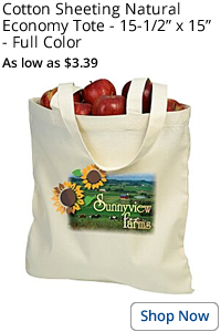 Cotton Sheeting Natural Economy Tote - Full Color