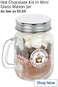 Hot Chocolate Kit in Mini Glass Mason Jar