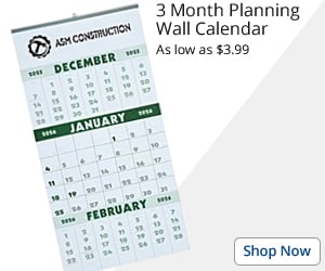3 Month Planning Wall Calendar