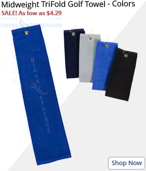 Midweight TriFold Golf Towel - Colors