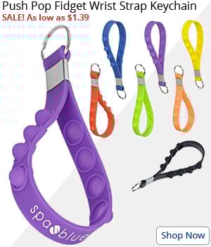Push Pop Fidget Wrist Strap Keychain