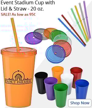 Event Stadium Cup with Lid & Straw - 20 oz.