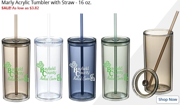 Marly Acrylic Tumbler with Straw - 16 oz.