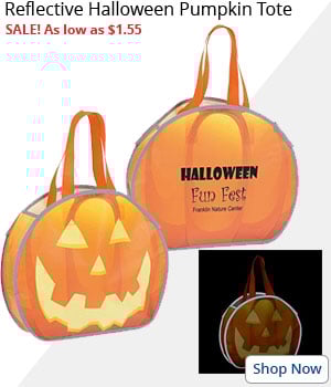 Reflective Halloween Pumpkin Tote